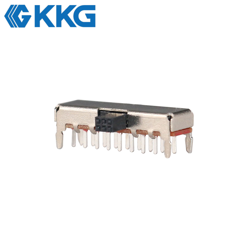 Six Pole Double Throw Electrical Slide Switch