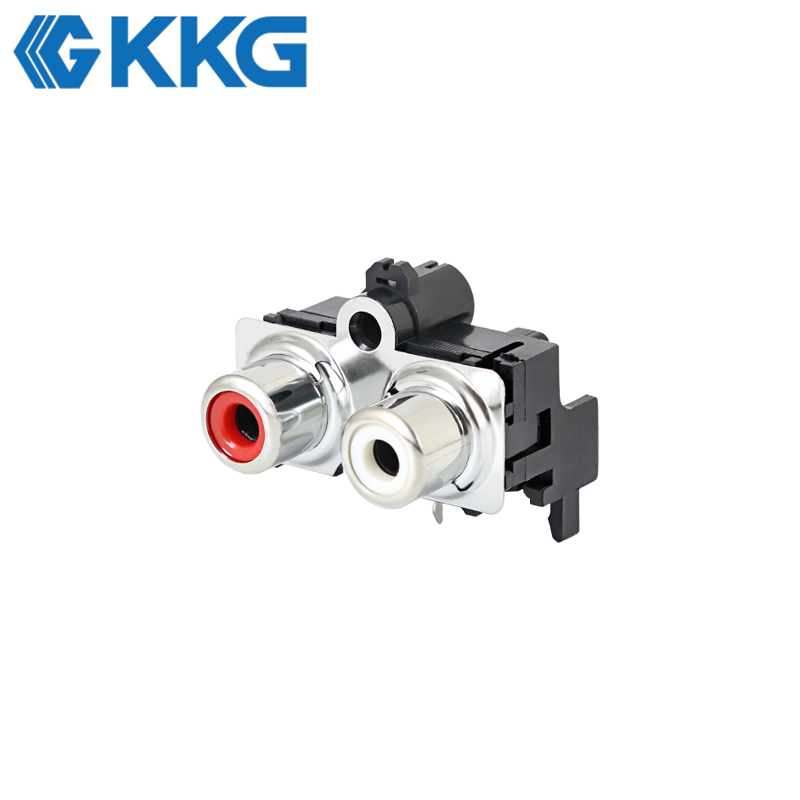 2-Port Horizontal Stereo Audio Video Jack