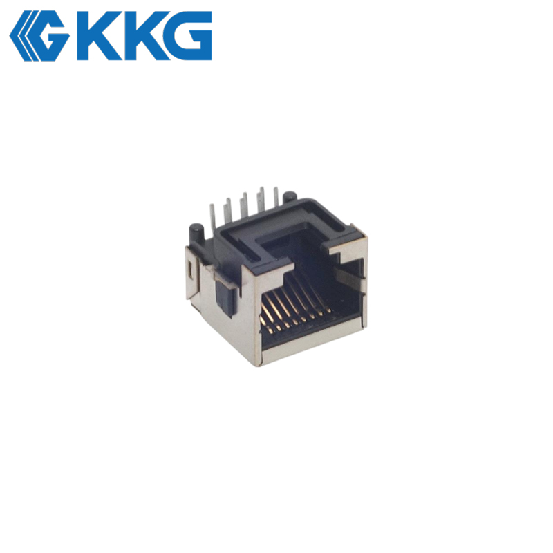 Single Port Shielded Right Angle Network Interface Socket