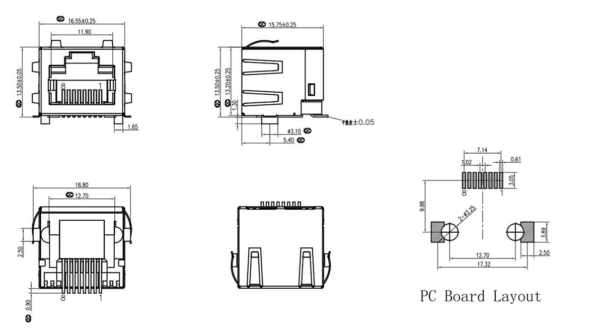 RJ45-9805 1x1